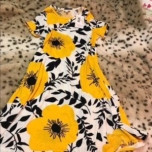 LuLaRoe Jessie Large yellow flower